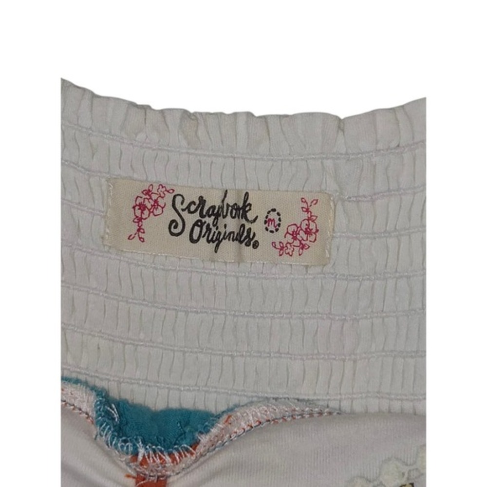 Scrapbook Originals Womens Swiss Dot Floral Sun Dress Turquoise Blue Medium - Picture 7 of 7